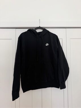 Nike Black Pullover Hoodie with White Swoosh
